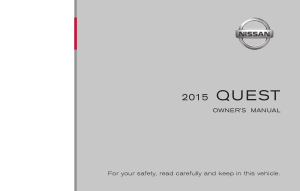 2015 Nissan QUEST Owner Manual